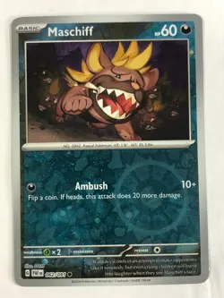 Pokemon TCG Costco Paldean Fates Reverse Holographic Maschiff 062/091 Near Mint - Image 1