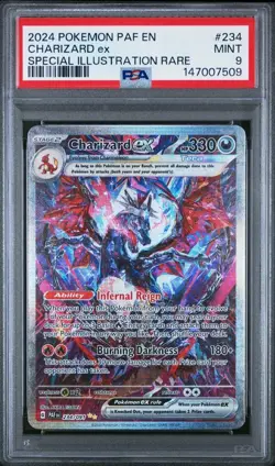 2024 POKEMON PAF EN-PALDEAN FATES #234 CHARIZARD EX ILLUSTRATION RARE PSA 9 - Image 1