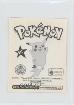 Rhydon Merlin Pokemon Album Stickers #201 1999 - Image 2