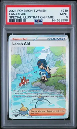 PSA 9 Lana’s Aid 219 2024 Pokemon TWM EN Special Illustration Rare - Image 1