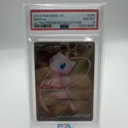 PSA 8 Gold Metal Mew Ex 205/165 Pokemon 151 Ultra Premium Collection Promo PSA 8 - Image 1