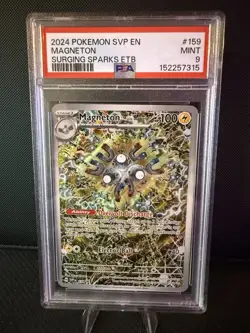 2024 Pokemon PSA 9 Magneton #159 Black Star Promo S&V Surging Sparks ETB Promo - Image 1