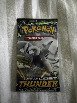 1x Pokemon TCG Sun and Moon Lost Thunder Booster Pack Lugia - Image 1