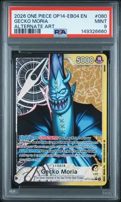 2026 ONE PIECE OP14-EB04-THE AZURE SEA'S SEVEN ALTERNATE ART GECKO MORIA PSA 9 - Image 1