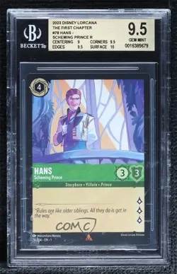 2023 Disney Lorcana The First Chapter 1 Hans - Scheming Prince BGS 9.5 GEM MINT - Image 1