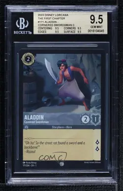 2023 Lorcana - The First Chapter 1 Aladdin Cornered Swordsman BGS 9.5 GEM MINT - Image 1