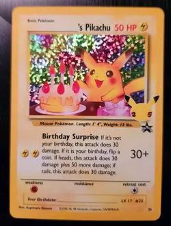 Birthday Pikachu - 24/53 (Celebrations Pokemon card) - Near Mint - Image 1