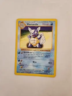 Pokemon Wartortle Card Shadowless Regular Base Set 042/102 MP - Image 1