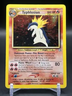 Pokemon Neo Genesis Typhlosion TCG Card 18/111 Unlimited Holo MP - Image 1