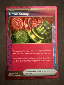 Pokemon TCG Unfair Stamp 165/167 Ace SPEC Rare Holo Card Twilight Masquerade - Image 1