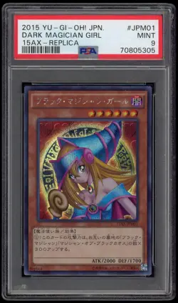 PSA 9 Mint Dark Magician Girl Japanese Secret Rare Holo Yu-Gi-Oh Card 15AX-JPM01 - Image 1