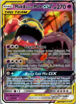 Pokemon TCG Muk Alolan Muk GX 61/214 Unbroken Bonds Holo D - Image 1