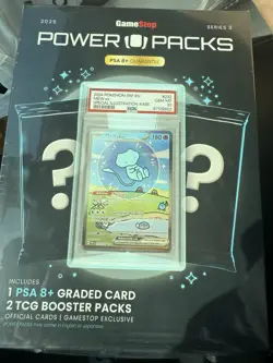 GameStop Power Pack Series 3 (PSA 8+ Graded Card & 2 Booster Packs) -SHIPS FAST! - Image 1