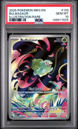 2025 POKEMON MEG EN-MEGA EVOLUTION ILLUSTRATION RARE #133 BULBASAUR PSA 10 - Image 1