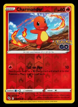 Charmander 008/078 Common Pokemon GO Pokemon Reverse Holo NM/M - Image 1