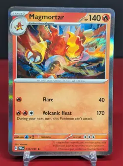 Pokemon Magmortar #010/091 English Paldean Fates Holo Rare - Image 1