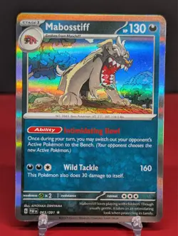 Pokemon Mabosstiff #063/091 English Paldean Fates Holo Rare - Image 1