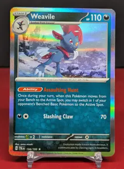 Pokemon Weavile #134/193 English Paldea Evolved Holo Rare - Image 1