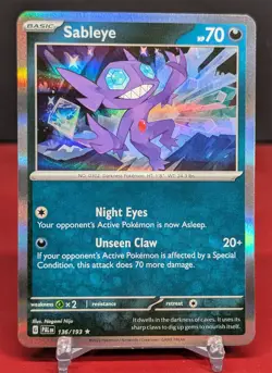 Pokemon Sableye #136/193 English Paldea Evolved Holo Rare - Image 1