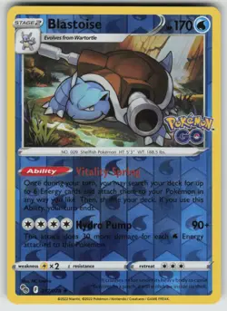 Blastoise Reverse Holo Holo Rare Pokemon GO 017/078 LP - Image 1