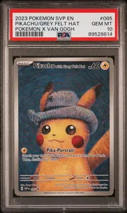 Pokemon Promo #085 Pikachu With Grey Felt Hat x Van Gogh PSA 10 - Image 1
