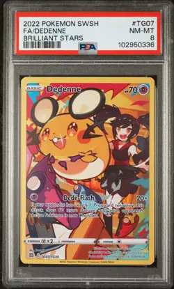 Dedenne TG07 Brilliant Stars Pokemon PSA 8 - Image 1