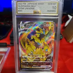 AGS 10 Gem Mint - 2022 Pokemon Japanese Sword & Shield - Zeraora Vmax #041 - Image 1
