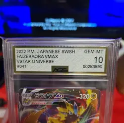 AGS 10 Gem Mint - 2022 Pokemon Japanese Sword & Shield - Zeraora Vmax #041 - Image 4