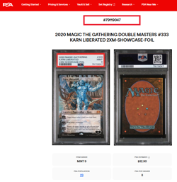 2020 MTG Magic the Gathering Double Masters Foil #333 Karn Liberated PSA 9 Mint - Image 3