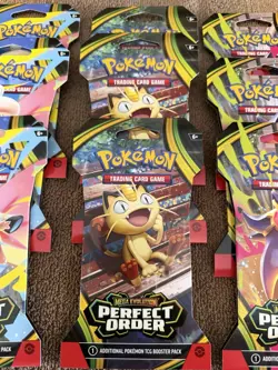 Pokemon TCG - Mega Evolution PERFECT ORDER Booster Pack All 12, 3 sets Of 4 - Image 4