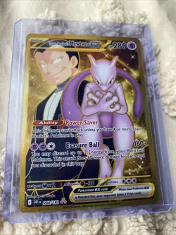 ⭐⭐⭐Pokemon Team Rocket’s Mewtwo ex 240/182 Ultra Rare Gold NM Destined Rivals - Image 1