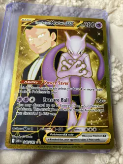 ⭐⭐⭐Pokemon Team Rocket’s Mewtwo ex 240/182 Ultra Rare Gold NM Destined Rivals - Image 3