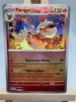 Pokemon TCG Prismatic Evolutions Flareon 013/131 Master Ball Holo - Image 1