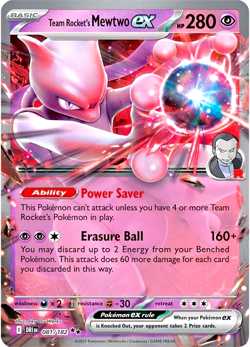 Pokemon TCG Team Rocket's Mewtwo ex-081/182 Destined Rivals Extended Art Holo - Image 1