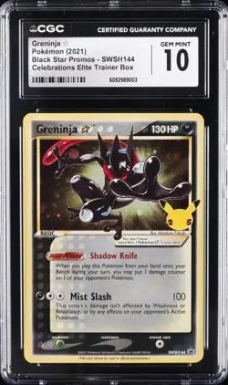 2021 POKEMON BLACK STAR PROMOS CELEBRATIONS ETB GRENINJA CGC 10 GEM MINT - Image 1