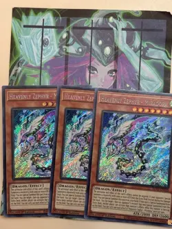 Yugioh 3x Heavenly Zephyr - Miradora BLVO-EN029 Blazing Vortex Secret 1st Ed NM - Image 1