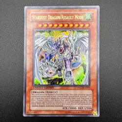 YuGiOh Stardust Dragon/Assault Mode DPCT-EN003 Ultra Rare Limited Edition LP - Image 1