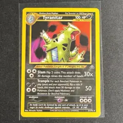 Pokemon TCG Neo Discovery Tyranitar Card 31/75 Non-Holo Rare MP - Image 1