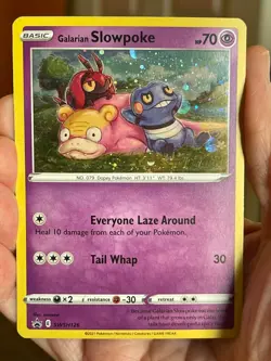 POKEMON GALARIAN SLOWPOKE SWSH126 PROMO COSMOS HOLO VLP CARD - Image 1