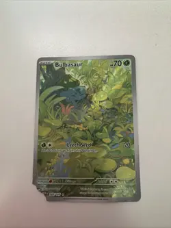 Pokemon Bulbasaur 151 166/165 Dog Chewed 1/1 ErrorU Funny Damaged Card 1/1 151 - Image 1