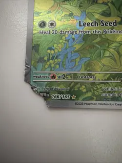 Pokemon Bulbasaur 151 166/165 Dog Chewed 1/1 ErrorU Funny Damaged Card 1/1 151 - Image 2