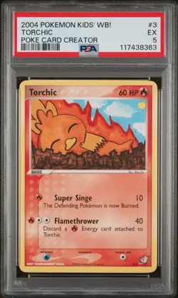PSA 5 Torchic 003/005 Kids WB! Poke Card Creator Slab - Image 1