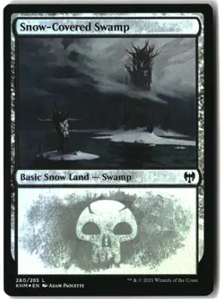 MTG Snow-Covered Swamp (280) [KHM - 280] LP 3-4 - Image 1
