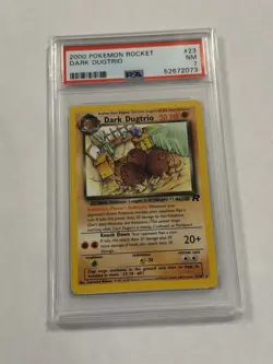 2000 POKEMON ROCKET #23 DARK DUGTRIO PSA 7 - Image 1