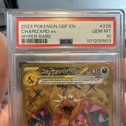 Pokemon 2023 Charizard EX Gold Hyper Rare Obsidian Flames 228/197 PSA 10 - Image 2