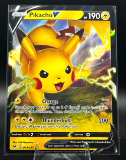 Pikachu V 043/185 Swsh04: Vivid Voltage Holo Pokemon TCG - Image 1