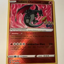 Pokemon Charizard Radiant 011/078 Pokemon GO Holo Rare Basic 160 HP English Neg… - Image 1