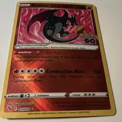 Pokemon Charizard Radiant 011/078 Pokemon GO Holo Rare Basic 160 HP English Neg… - Image 3