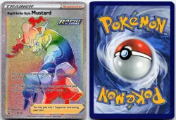 RAPID STRIKE STYLE MUSTARD 176/163 RAINBOW RARE BATTLE STYLES POKEMON HOLO MP - Image 3