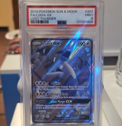 Pokemon Lugia GX Full Art Ultra Rare Holo Lost Thunder 207/214 PSA 9 190 HP - Image 1